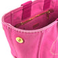 PRADA Canapa logo Bag Tote Bag Hand Bag cotton pink Used