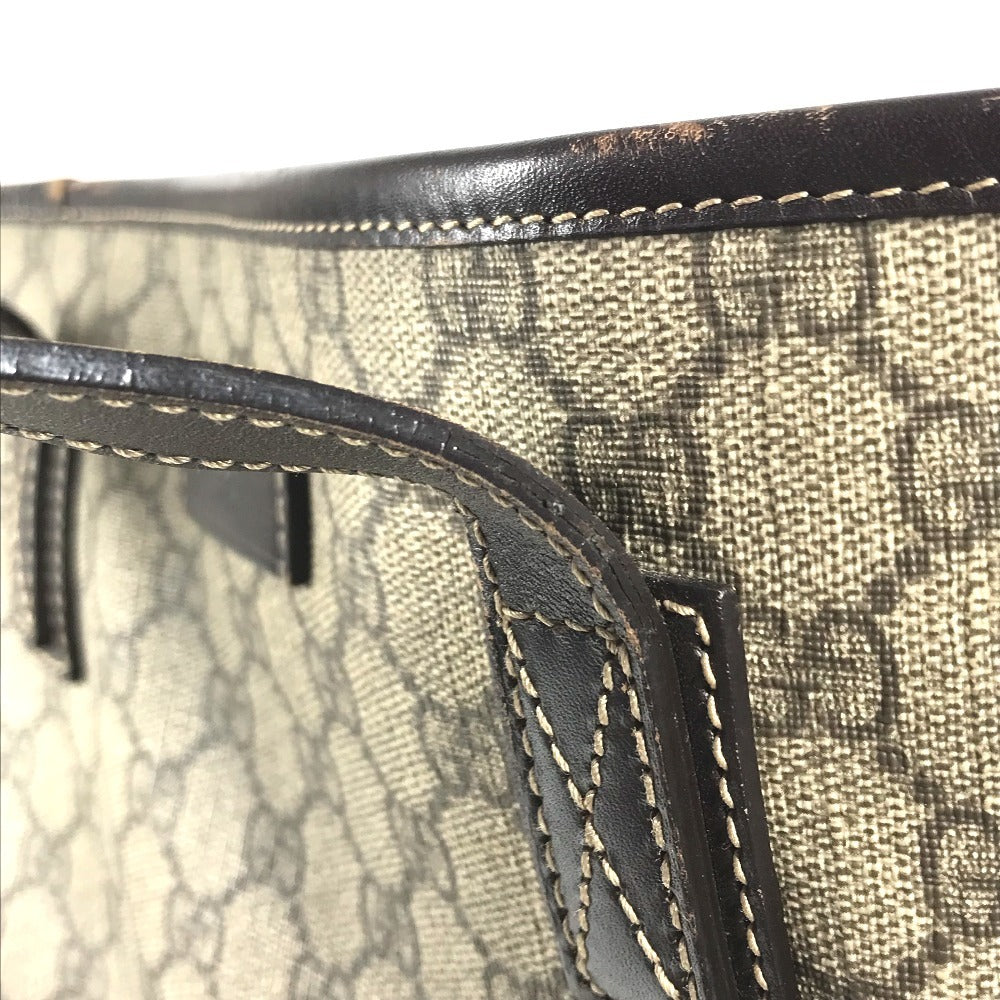 GUCCI 211137 GG Supreme GG Logo Bag Tote Bag shawl Shoulder Bag GG Supreme Canvas Beige/Dark brown Used