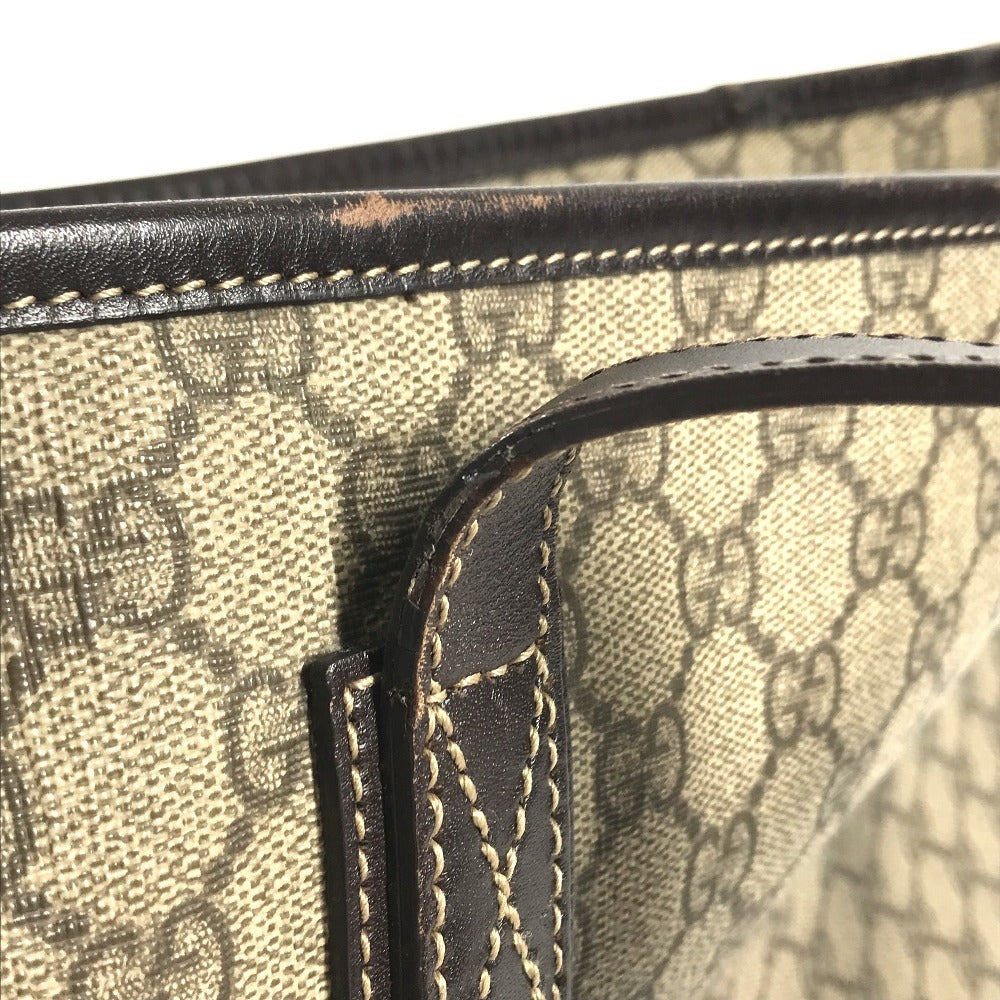 GUCCI 211137 GG Supreme GG Logo Bag Tote Bag shawl Shoulder Bag GG Supreme Canvas Beige/Dark brown Used