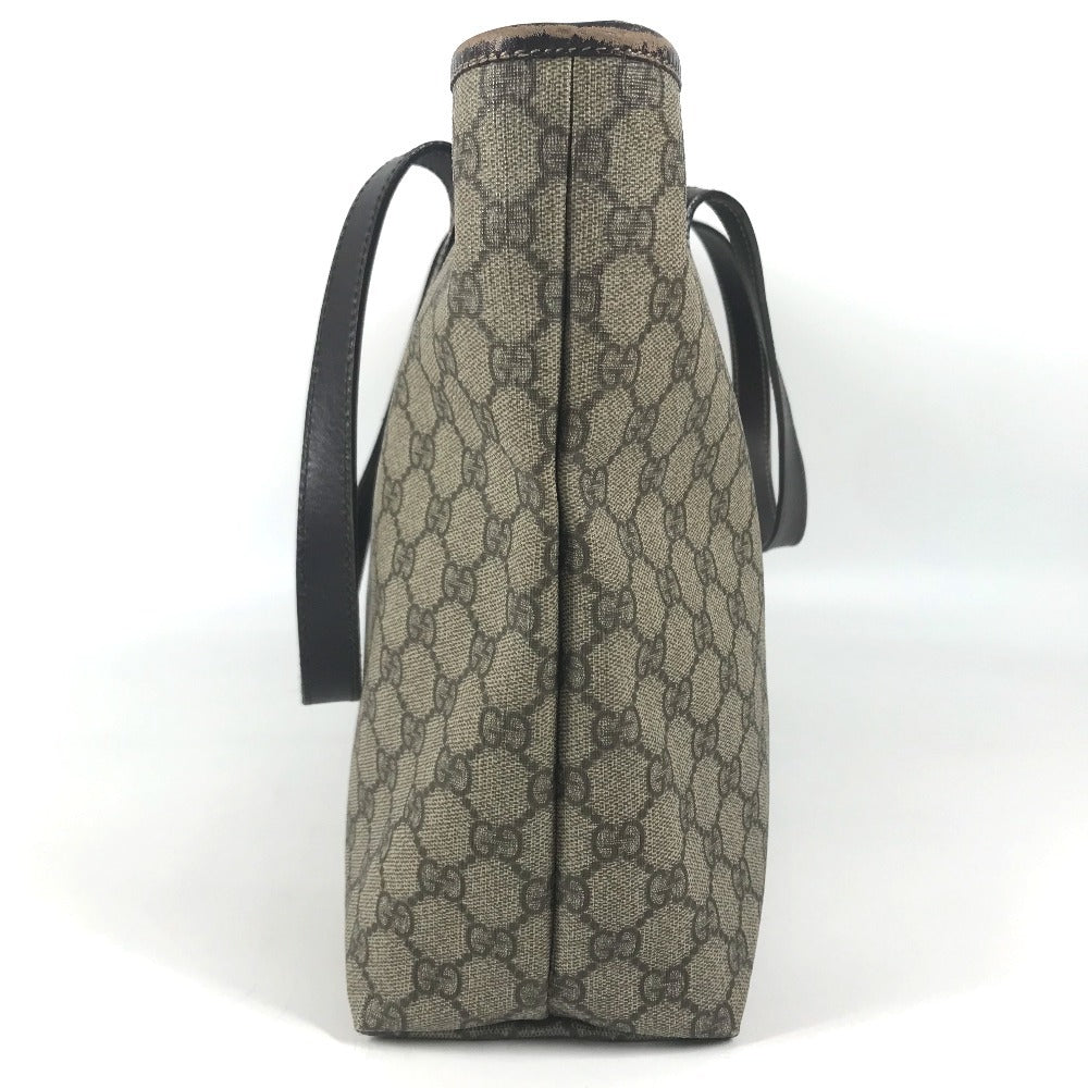 GUCCI 211137 GG Supreme GG Logo Bag Tote Bag shawl Shoulder Bag GG Supreme Canvas Beige/Dark brown Used
