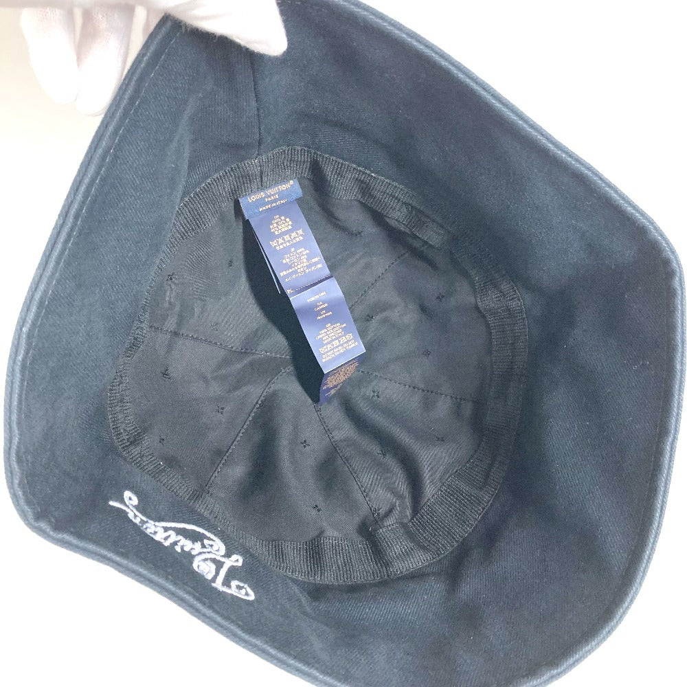 LOUIS VUITTON M7499L Sailor hat logo hat hat bucket hat hat cotton Black/White Used