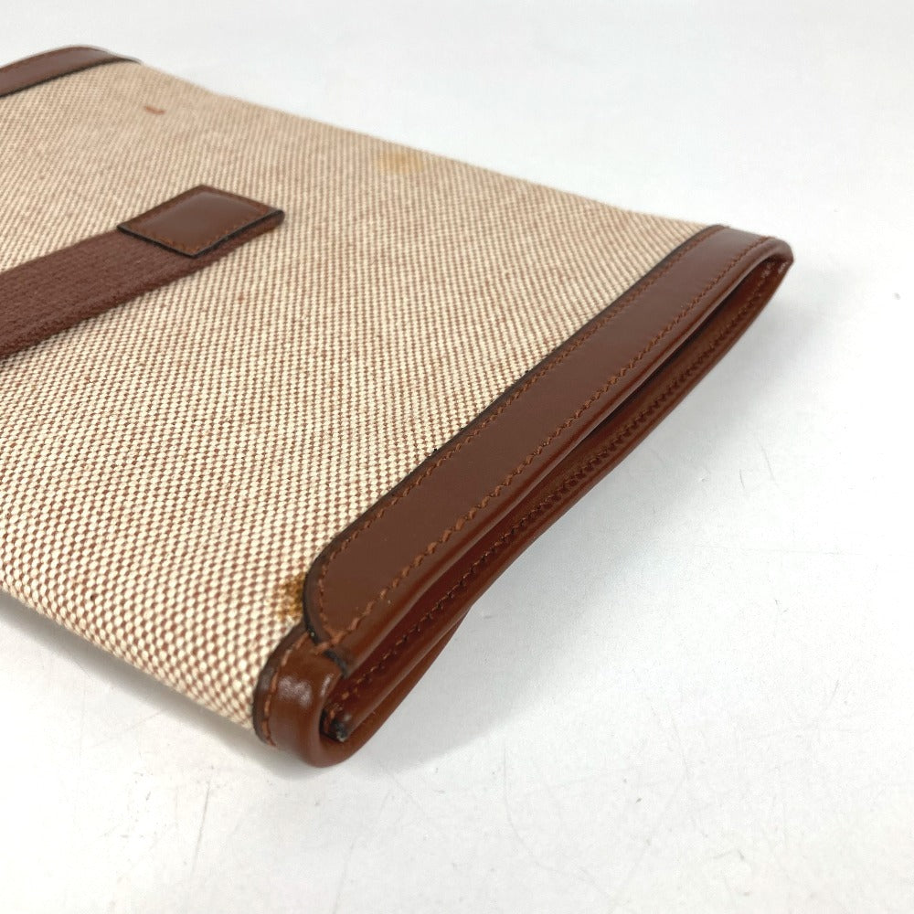 HERMES vintage H logo Bag, Cluch Bag, Pouch, Flap Clutch bag Leather/Canvas Beige/Brown Used