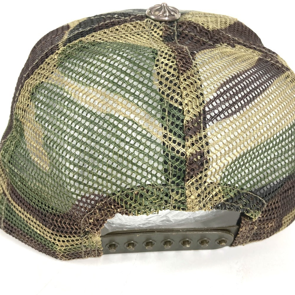 CHROME HEARTS Camouflage logo FUCK hat cap baseball mesh cap cotton / polyester khaki Used