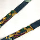 HERMES vintage Logo Apparel, Fashion Accessories suspenders silk / Leather Navy/Green Used