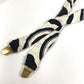 HERMES vintage Logo all-over print Brides de Gala Apparel, Fashion Accessories suspenders silk / Leather White/Black Used