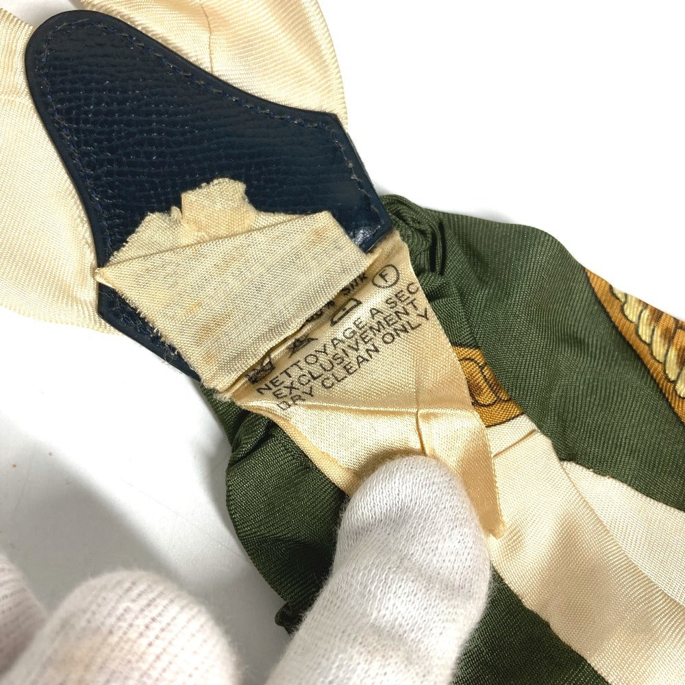 HERMES vintage Logo Apparel, Fashion Accessories suspenders silk White/Multicolore Used
