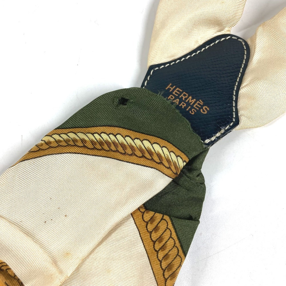 HERMES vintage Logo Apparel, Fashion Accessories suspenders silk White/Multicolore Used