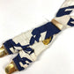 HERMES vintage Logo Apparel, Fashion Accessories suspenders silk / Leather Navy/White Used