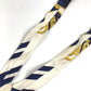 HERMES vintage Logo Apparel, Fashion Accessories suspenders silk / Leather Navy/White Used