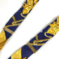 HERMES vintage logo Apparel, Fashion Accessories suspenders silk / Leather Navy/yellow Used