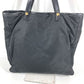 PRADA logo Hand Bag Tote Bag Leather / Nylon Black/Gold Used