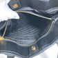 PRADA logo Hand Bag Tote Bag Leather / Nylon Black/Gold Used