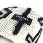 CHANEL Bicolor Logo (Full Logo) beanie hat knit hat knit cap Knit hat Wool / Cashmere / silk Black/White Used
