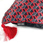 MCM Logo fringe Interior Square Pillow Cushion cushion Silk satin Red/Black Used