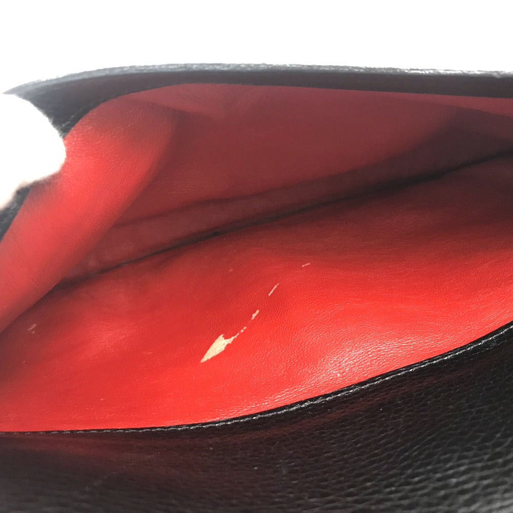 CELINE ヴィンテージ サークルロゴ カバン ワンショルダーバッグ ハンドバッグ レザー レディース ブラック ブラック×ゴールド金具