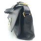 CELINE ヴィンテージ サークルロゴ カバン ワンショルダーバッグ ハンドバッグ レザー レディース ブラック ブラック×ゴールド金具