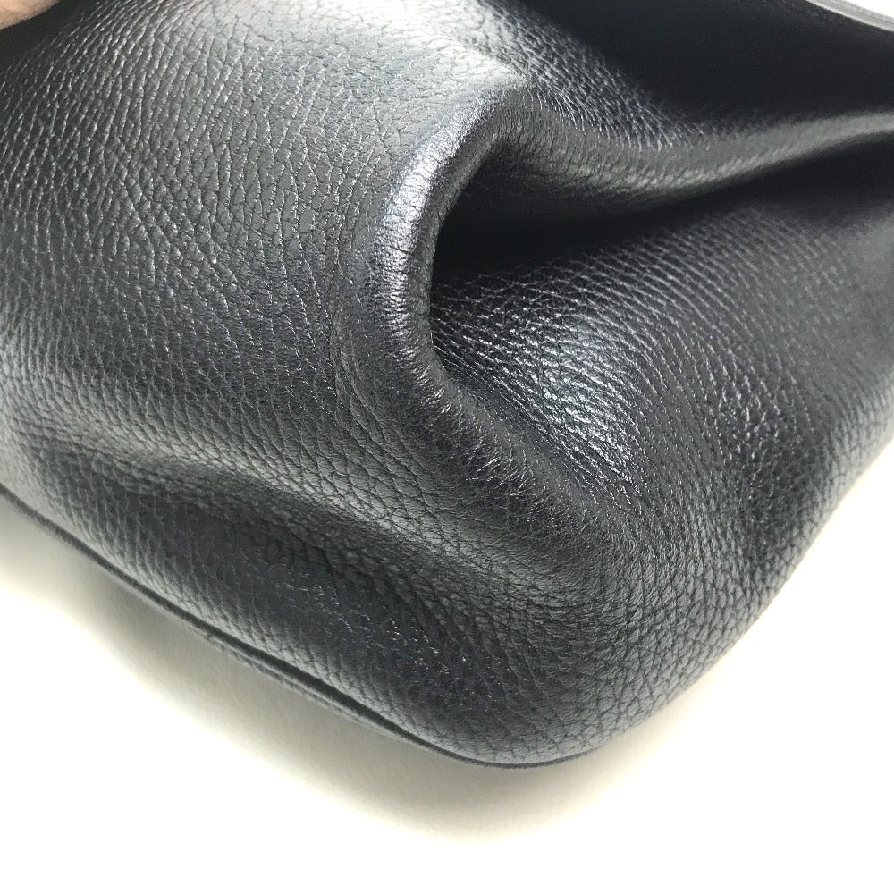CELINE ヴィンテージ サークルロゴ カバン ワンショルダーバッグ ハンドバッグ レザー レディース ブラック ブラック×ゴールド金具