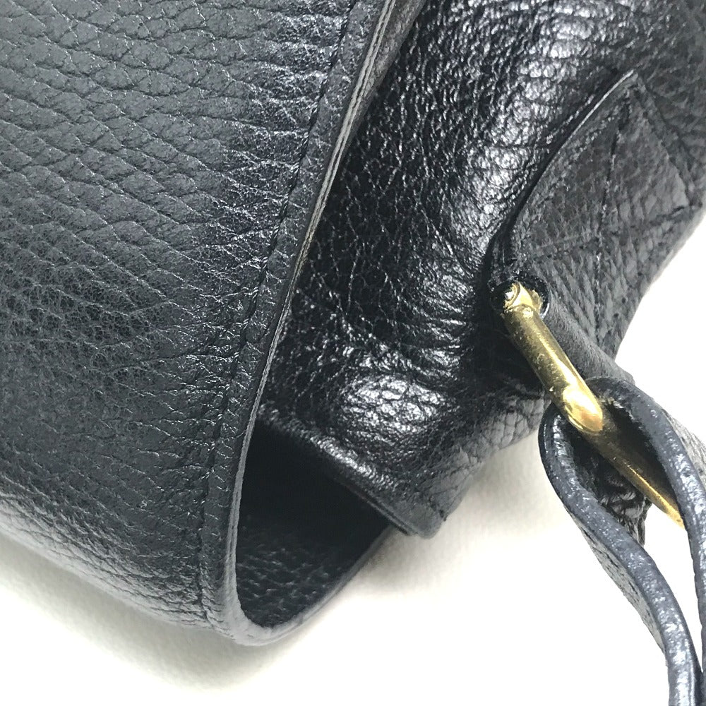 CELINE ヴィンテージ サークルロゴ カバン ワンショルダーバッグ ハンドバッグ レザー レディース ブラック ブラック×ゴールド金具