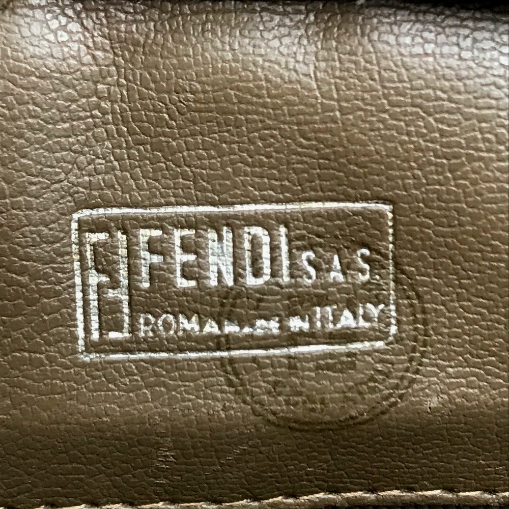 Vintage FENDI Zucca FF logo bag, crossbody shoulder bag, vinyl/leather, beige/brown