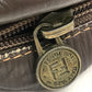 Vintage FENDI Zucca FF logo bag, crossbody shoulder bag, vinyl/leather, beige/brown
