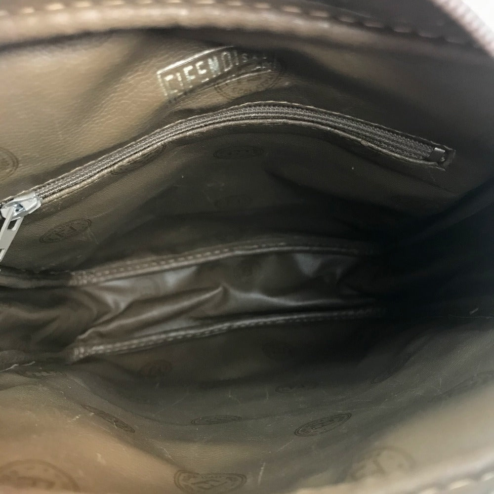 Vintage FENDI Zucca FF logo bag, crossbody shoulder bag, vinyl/leather, beige/brown