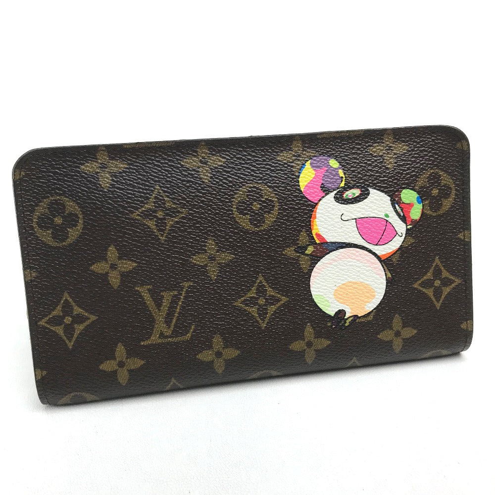 LOUIS VUITTON M61729 Monogram Panda Porte Monne Zip Long Wallet by Takashi Murakami, Monogram Canvas, Women's, Brown
