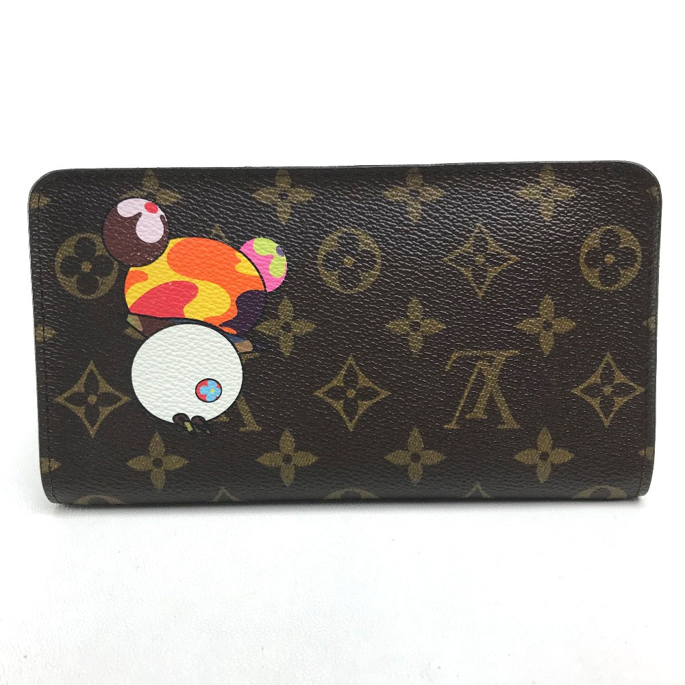 LOUIS VUITTON M61729 Monogram Panda Porte Monne Zip Long Wallet by Takashi Murakami, Monogram Canvas, Women's, Brown