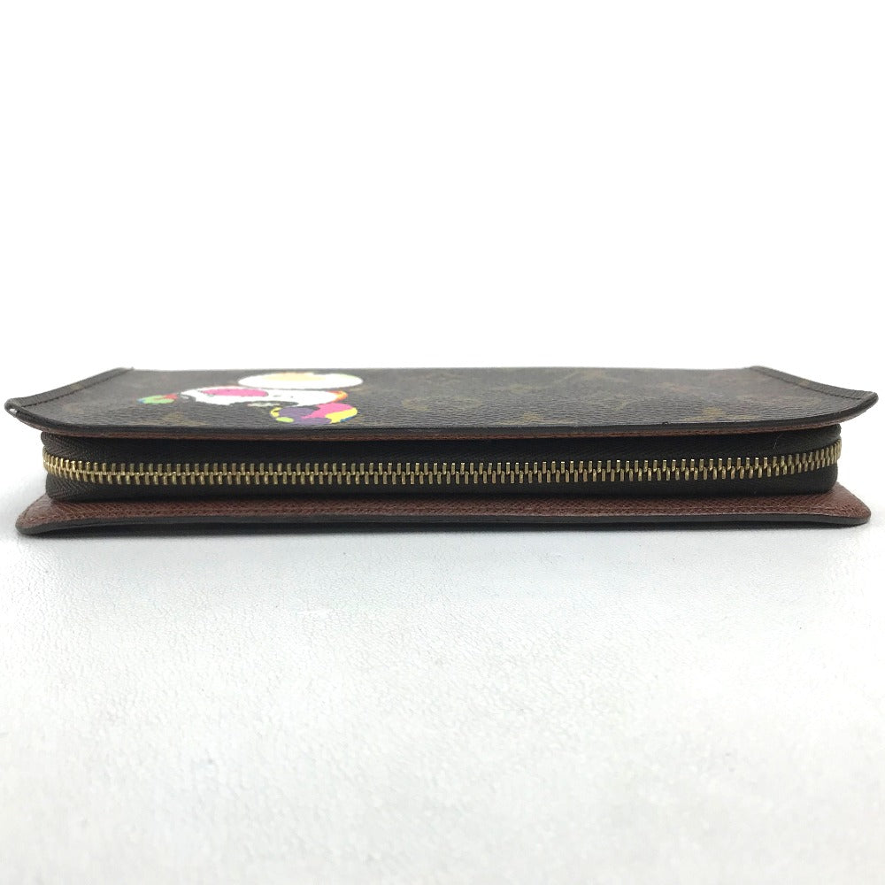 LOUIS VUITTON M61729 Monogram Panda Porte Monne Zip Long Wallet by Takashi Murakami, Monogram Canvas, Women's, Brown