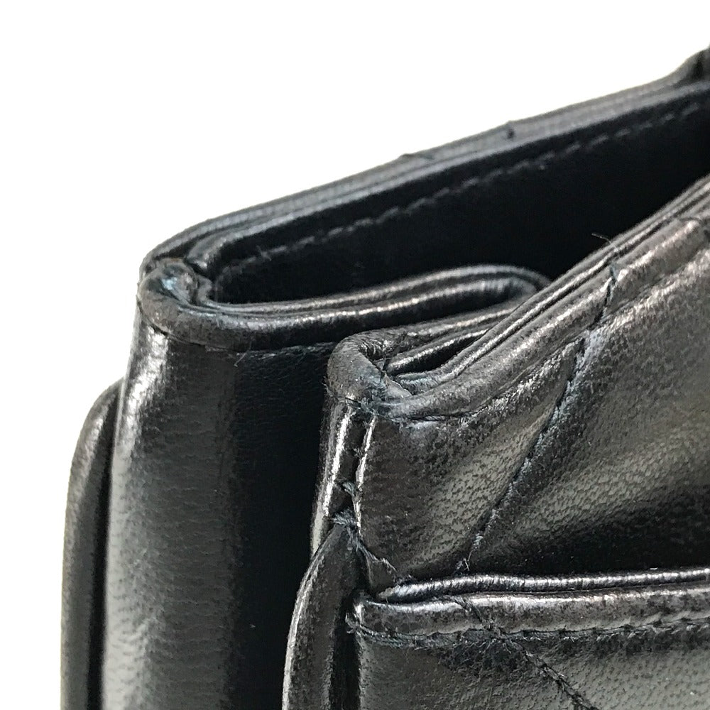 CHANEL CC Coco Mark Matelasse Quilted Handbag Tote Bag Lambskin Women's Black with Gold Hardware