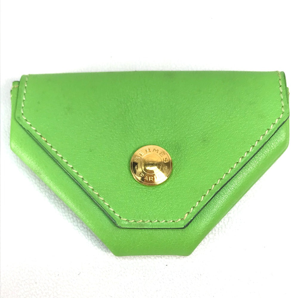 HERMES Le Vinquatre Coin Purse Wallet Coin Case in Swift Leather, Unisex, Apple Green and Light Green