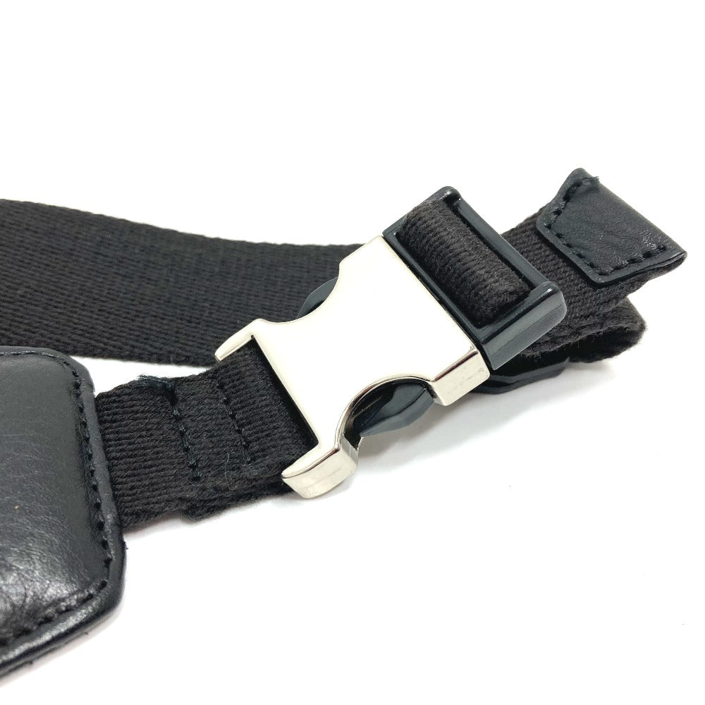 BLACK LABEL CRESTBRIDGE ロゴプレート カバン ウエストポーチ ボディバッグ レザー/PVC メンズ ボルドー系×ブラック