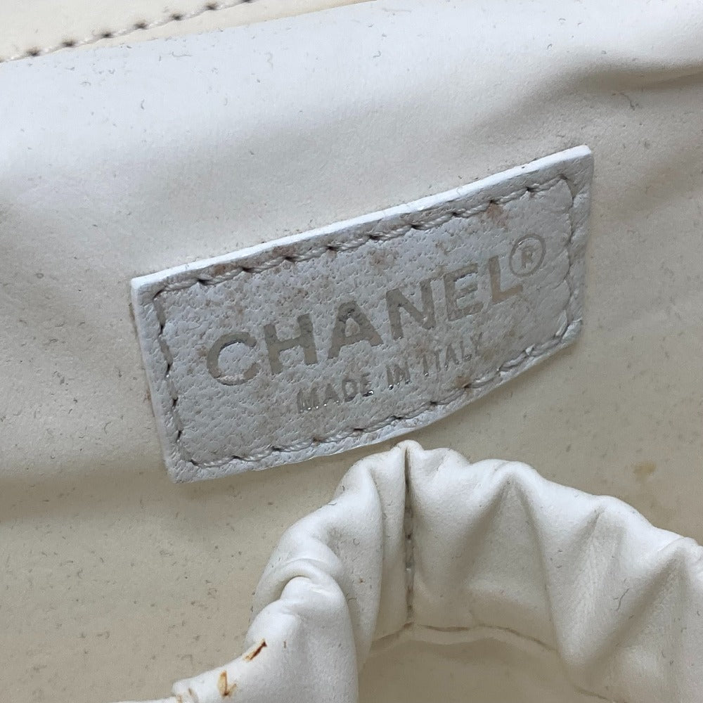 CHANEL Bi-Cea Line Logo Vanity Bag, Cosmetic Bag, 2-Way Shoulder Bag/Handbag, Cotton Canvas, Women's, Black
