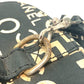 CHANEL Bi-Cea Line Logo Vanity Bag, Cosmetic Bag, 2-Way Shoulder Bag/Handbag, Cotton Canvas, Women's, Black