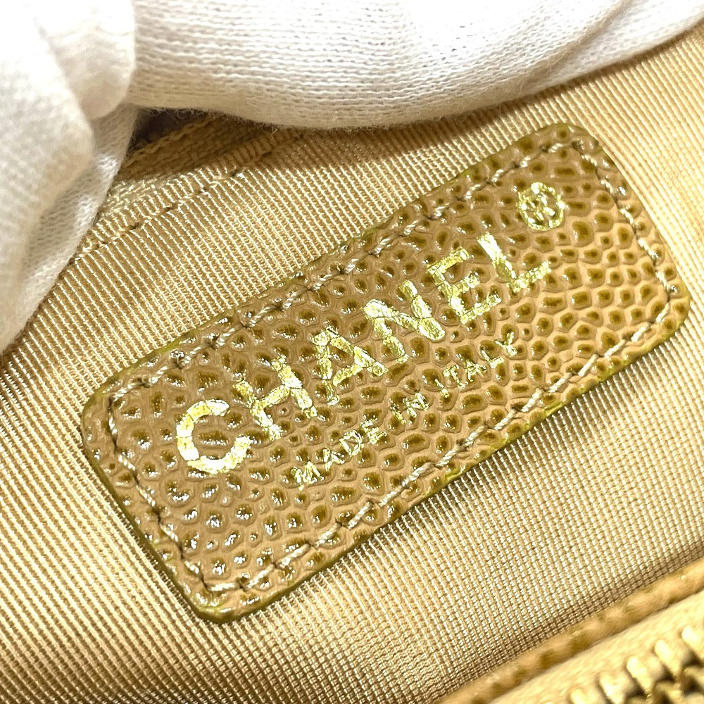 CHANEL A50995 CC Coco Mark Matelasse GST Tote Chain Shoulder Bag in Caviar Leather, Beige