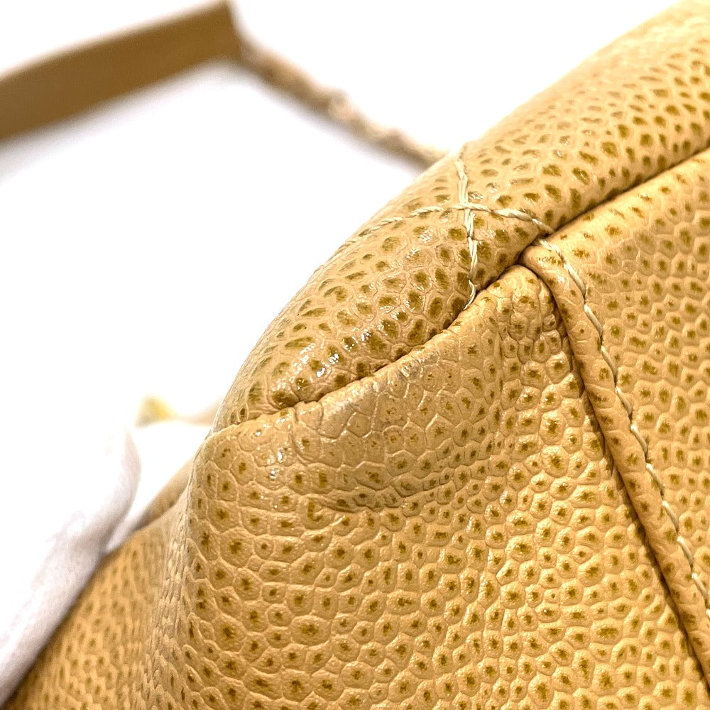 CHANEL A50995 CC Coco Mark Matelasse GST Tote Chain Shoulder Bag in Caviar Leather, Beige