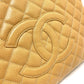 CHANEL A50995 CC Coco Mark Matelasse GST Tote Chain Shoulder Bag in Caviar Leather, Beige