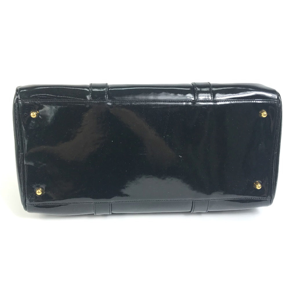 CHANEL CC Coco Mark Bag, 2-Way Shoulder Bag, Handbag, Boston Bag, Enamel, Women's, Black