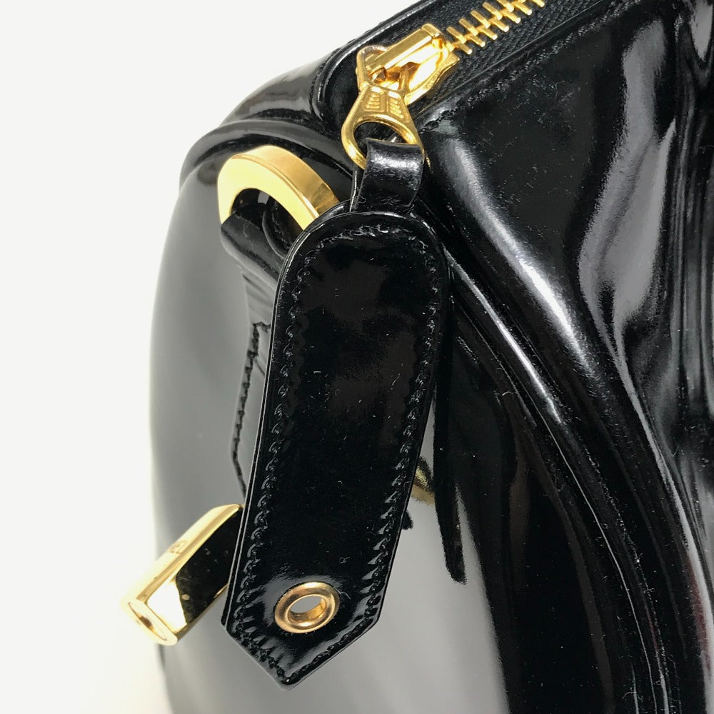 CHANEL CC Coco Mark Bag, 2-Way Shoulder Bag, Handbag, Boston Bag, Enamel, Women's, Black