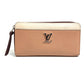 LOUIS VUITTON M67540 Zippy Lockme Long Wallet, Leather, Women's, Rose Soir Quartz, Orange Beige