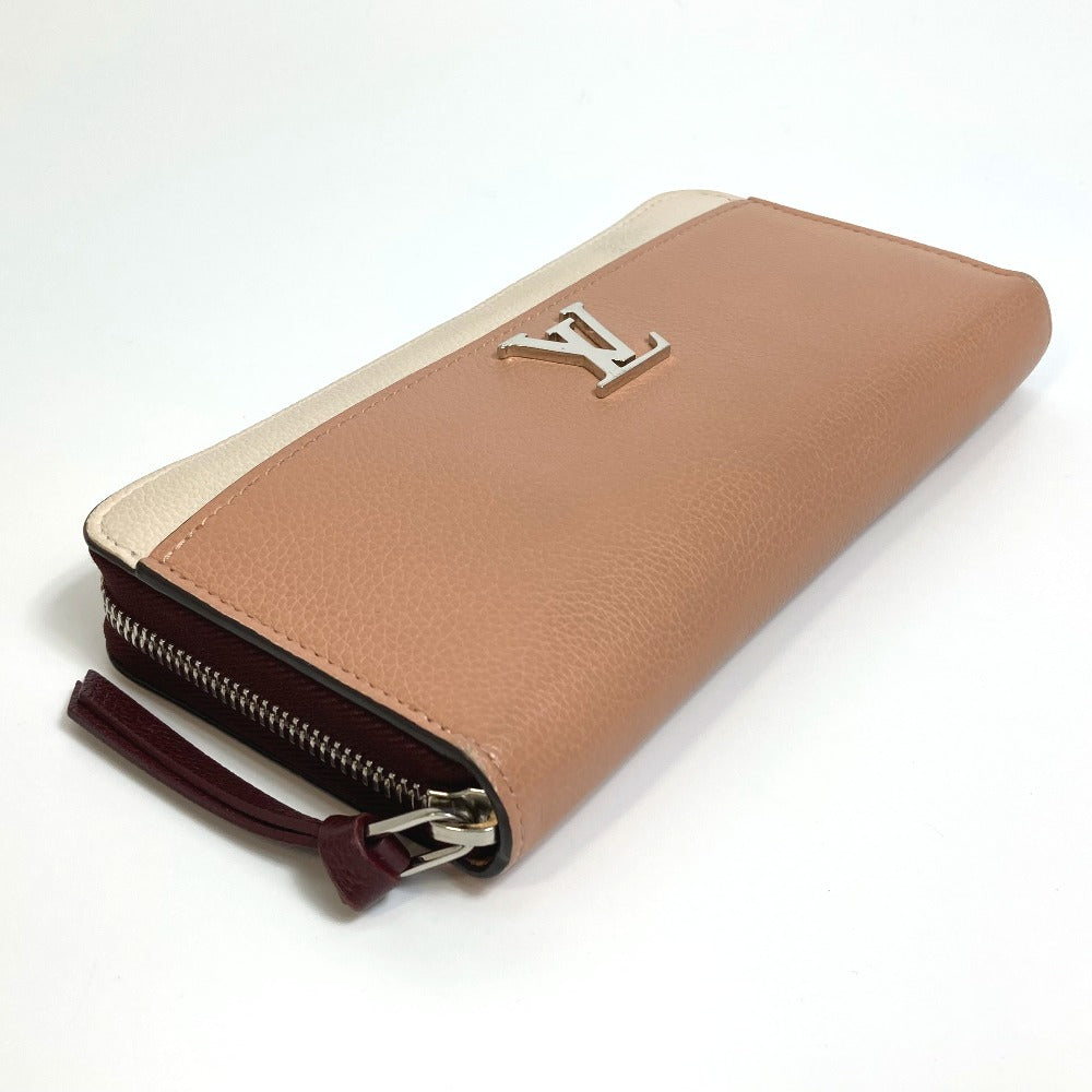 LOUIS VUITTON M67540 Zippy Lockme Long Wallet, Leather, Women's, Rose Soir Quartz, Orange Beige