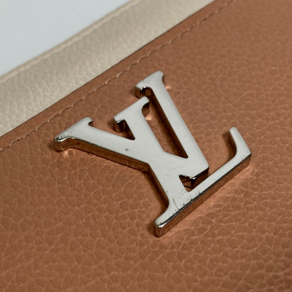 LOUIS VUITTON M67540 Zippy Lockme Long Wallet, Leather, Women's, Rose Soir Quartz, Orange Beige
