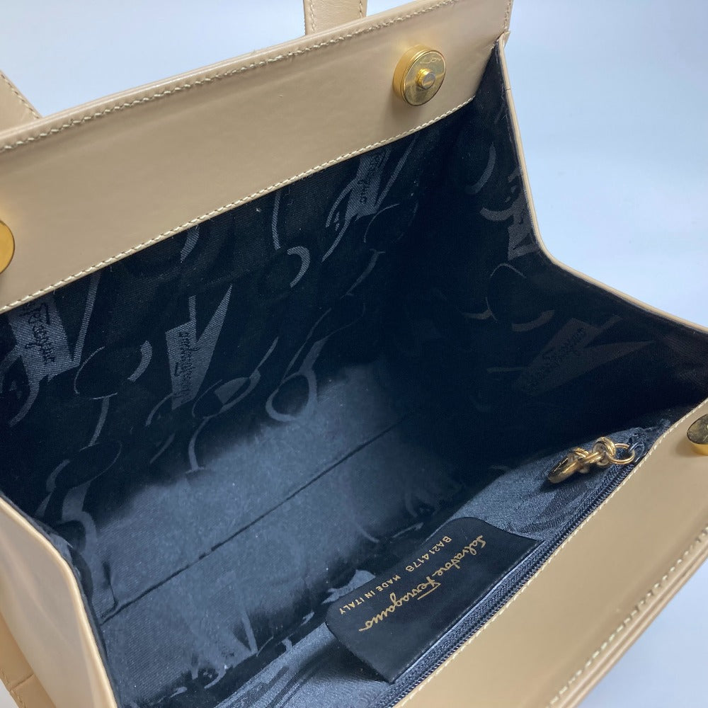 Salvatore Ferragamo BA214178 ヴァラ リボン カバン 2WAY ショルダーバッグ ハンドバッグ レザー レディース ベージュ