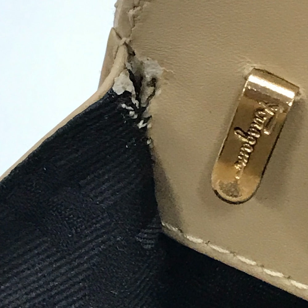 Salvatore Ferragamo BA214178 ヴァラ リボン カバン 2WAY ショルダーバッグ ハンドバッグ レザー レディース ベージュ