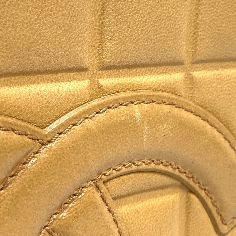 CHANEL A17809 CC Coco Mark Chocolate Bar Bag, Semi-Shoulder Handbag, Shoulder Tote Bag, Calfskin, Women's, Beige