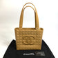 CHANEL A17809 CC Coco Mark Chocolate Bar Bag, Semi-Shoulder Handbag, Shoulder Tote Bag, Calfskin, Women's, Beige