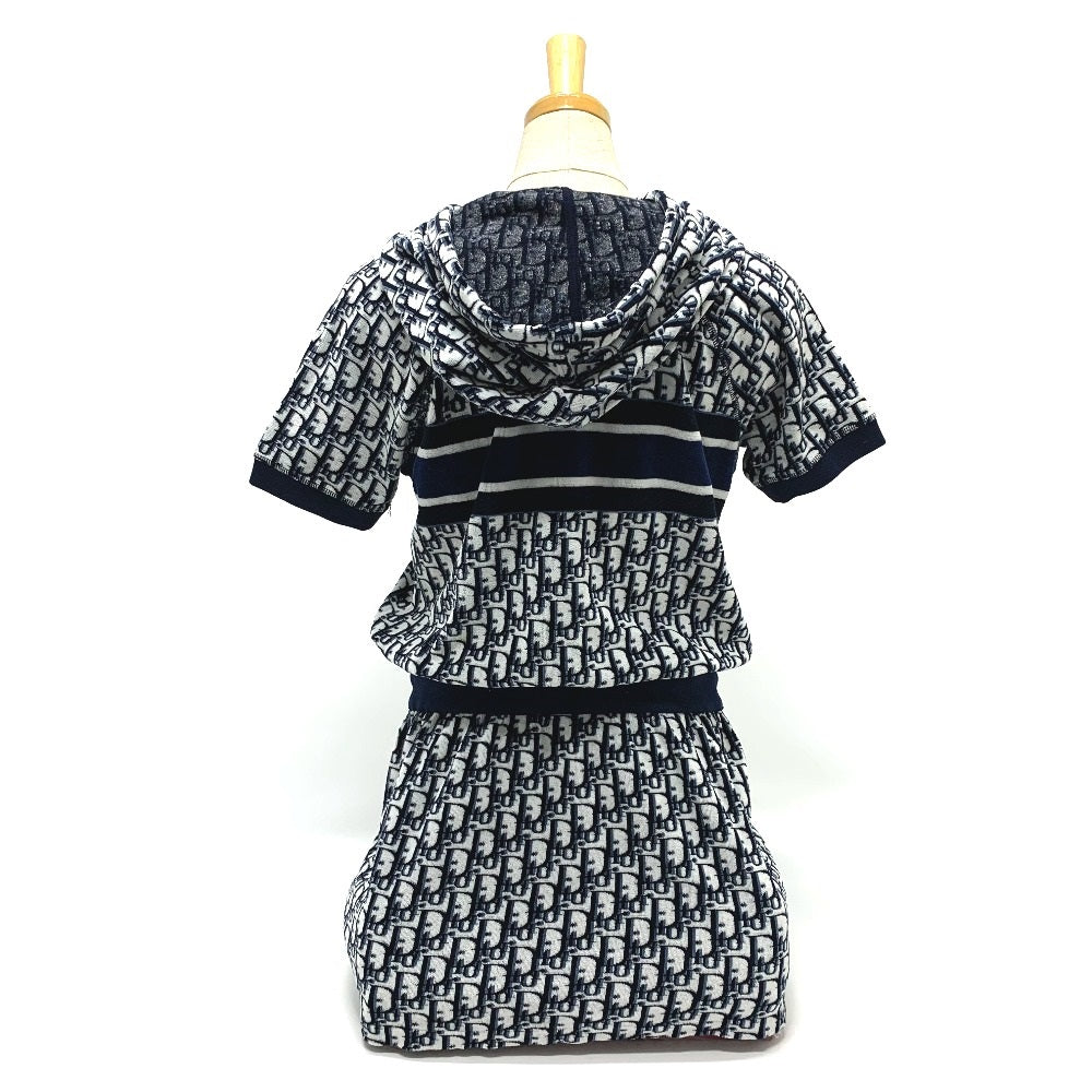Dior 123R02A4022 Oblique Fleece Short Dress, Hooded, Cotton, Women's, Navy