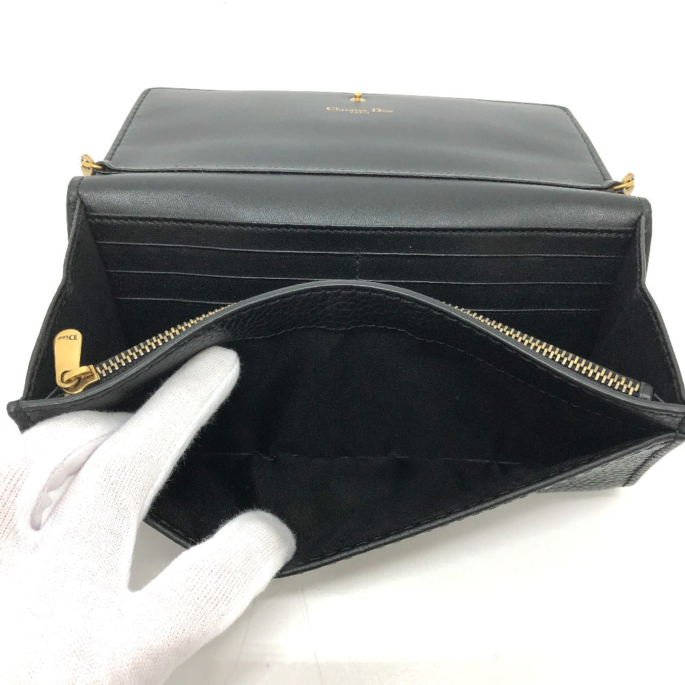 Dior ロゴ/斜め掛け JADIOR カバン チェーンウォレット ショルダーバッグ レザー レディース ブラック