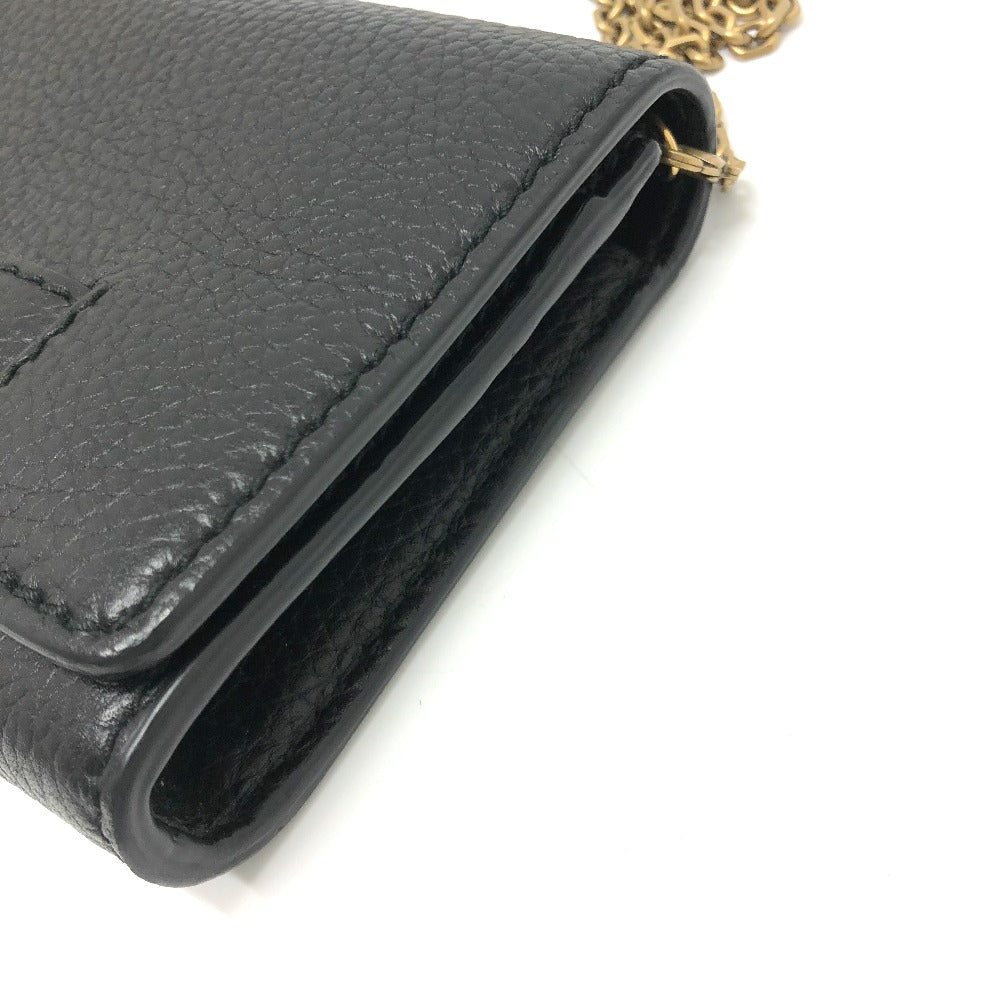 Dior ロゴ/斜め掛け JADIOR カバン チェーンウォレット ショルダーバッグ レザー レディース ブラック