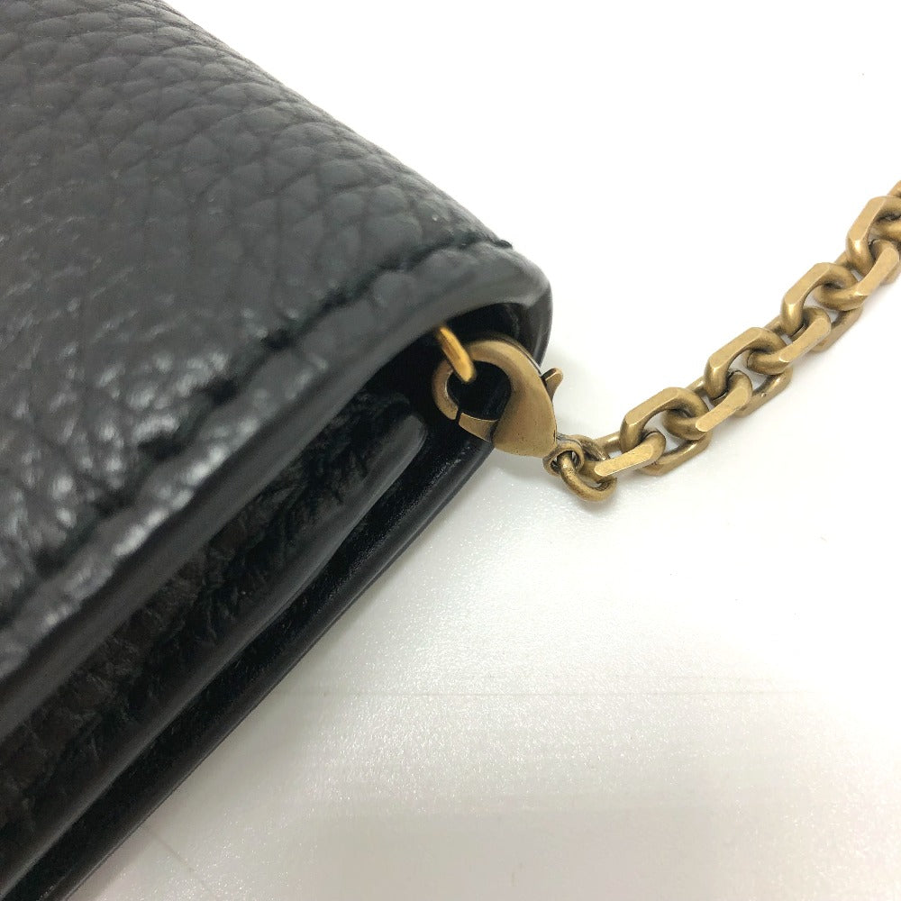 Dior ロゴ/斜め掛け JADIOR カバン チェーンウォレット ショルダーバッグ レザー レディース ブラック