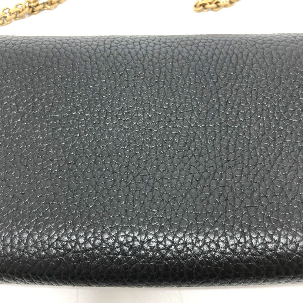 Dior ロゴ/斜め掛け JADIOR カバン チェーンウォレット ショルダーバッグ レザー レディース ブラック